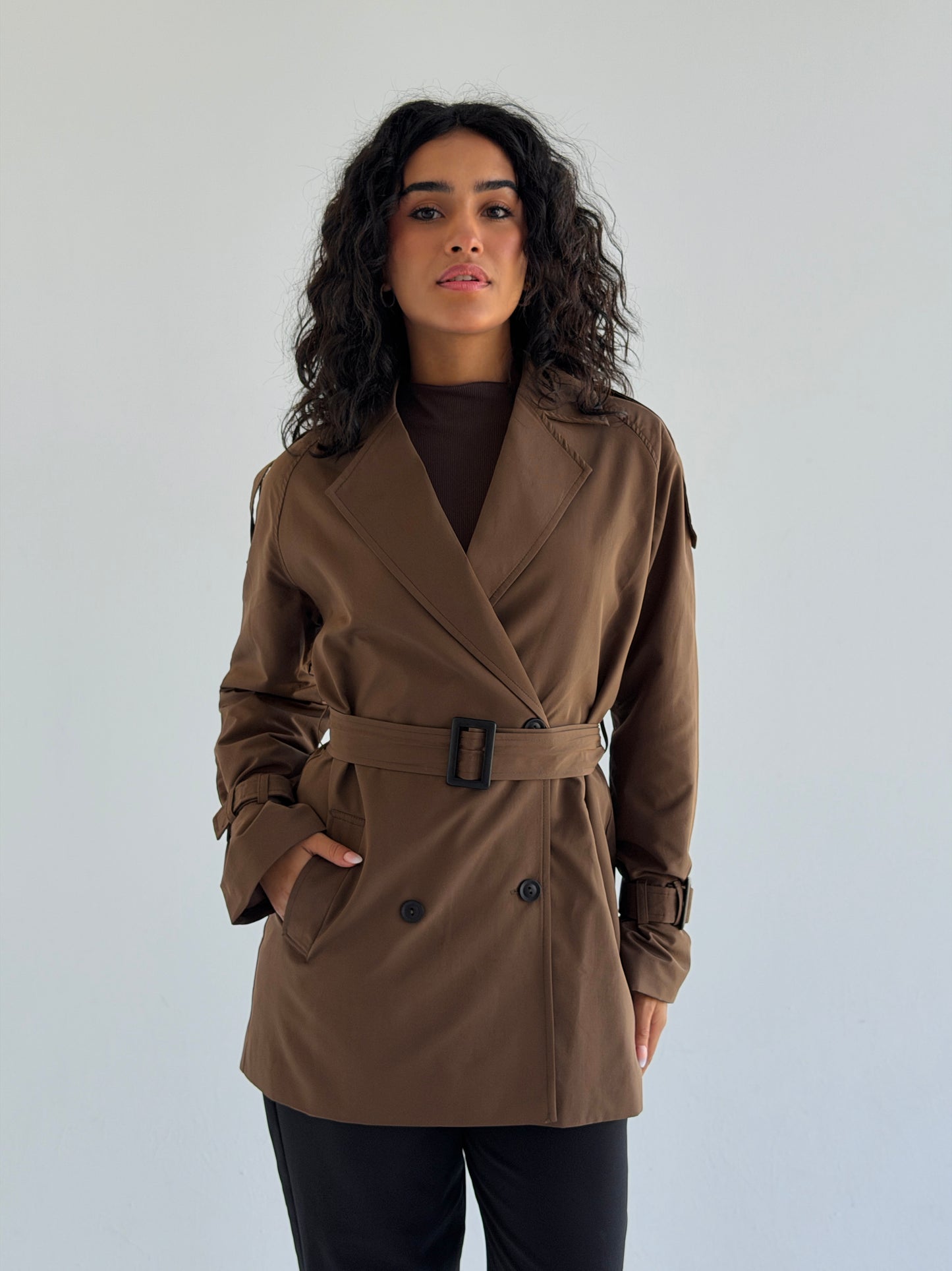 Short trench coat- brown
