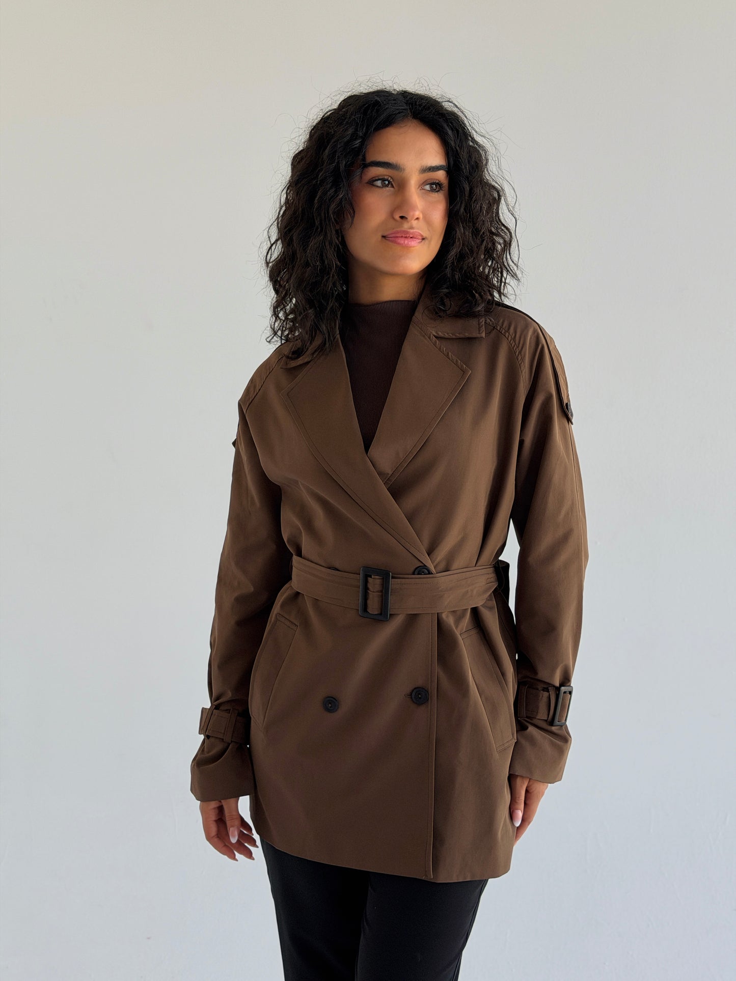 Short trench coat- brown