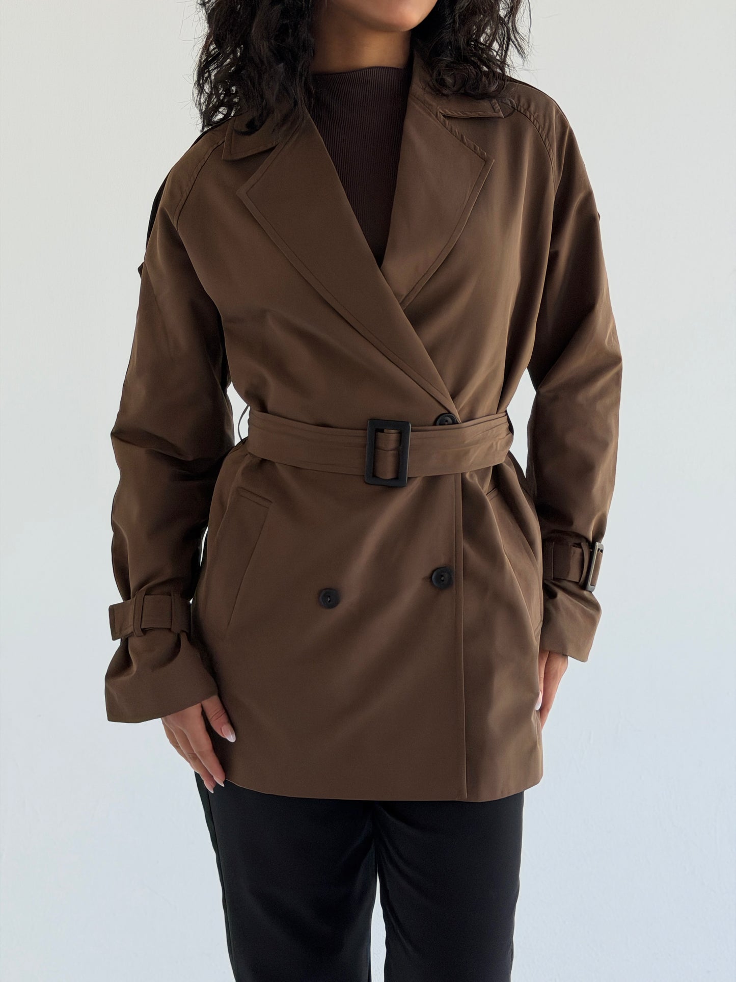 Short trench coat- brown