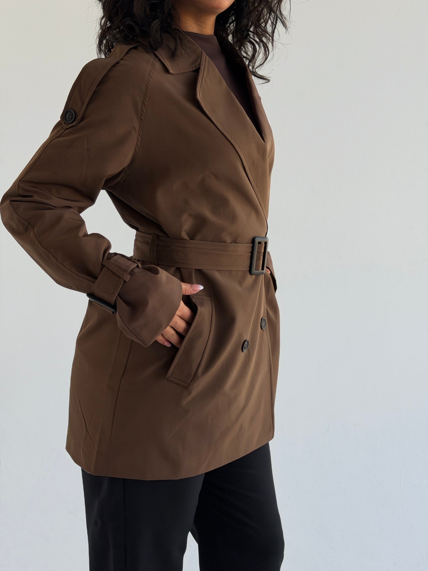 Short trench coat- brown