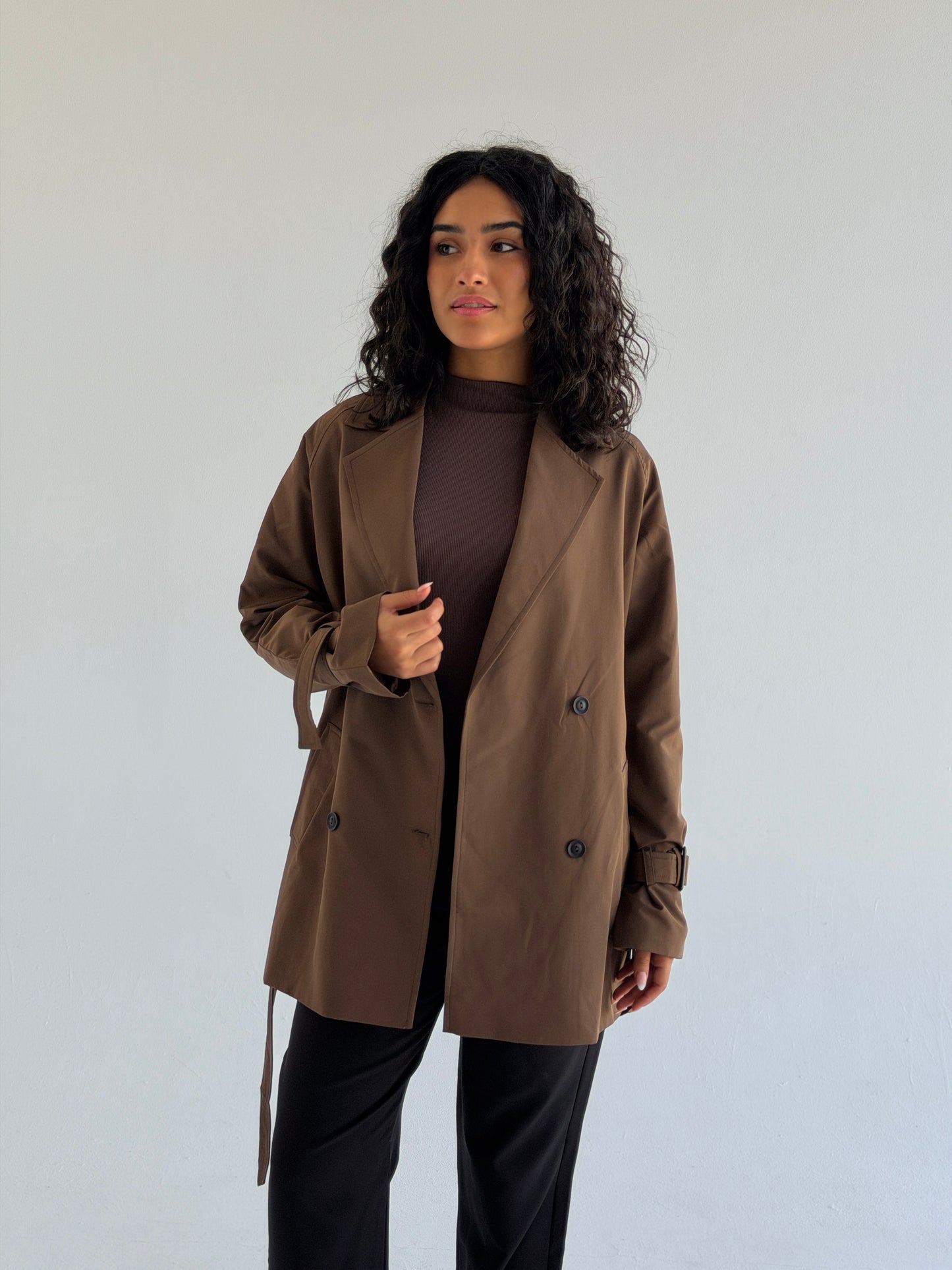 Short trench coat- brown
