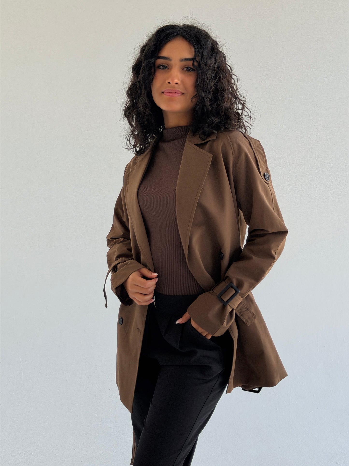 Short trench coat- brown