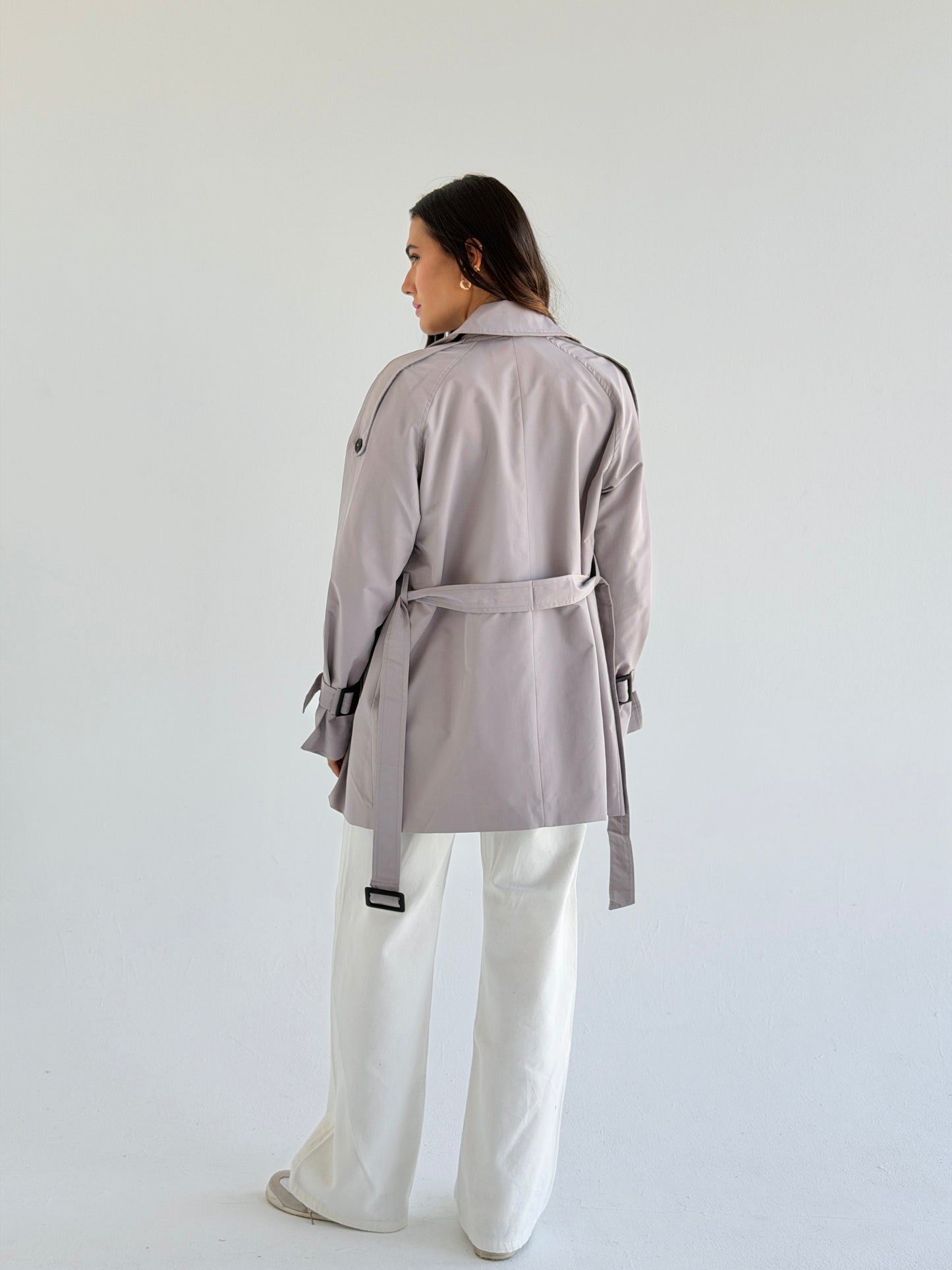 Short trench coat- light gray