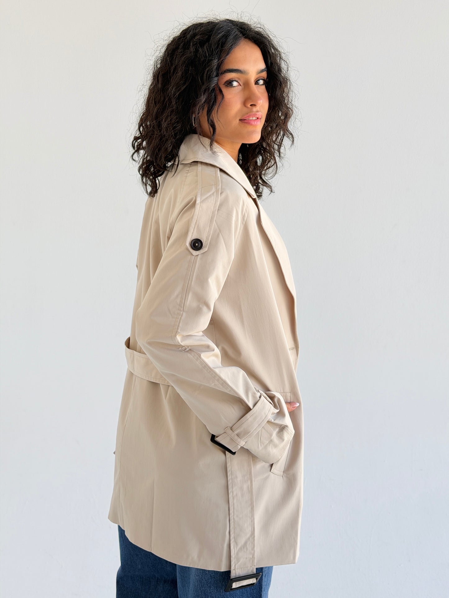 Short trench coat- baije