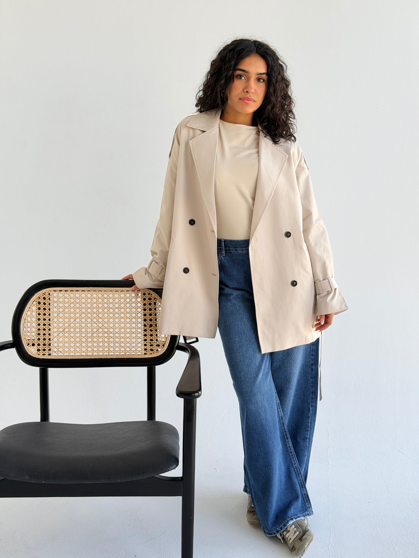 Short trench coat- baije