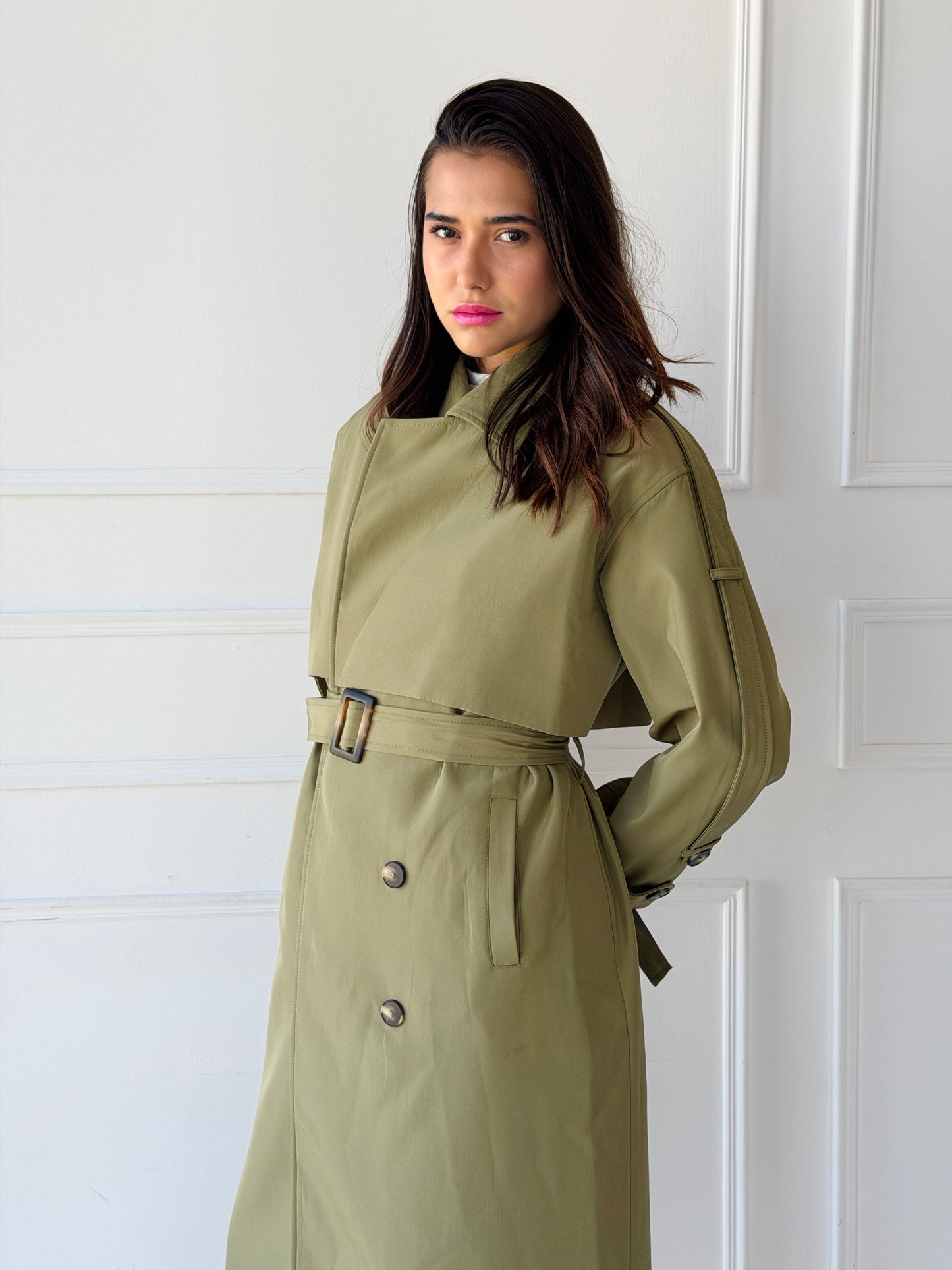 long trench coat- light olive