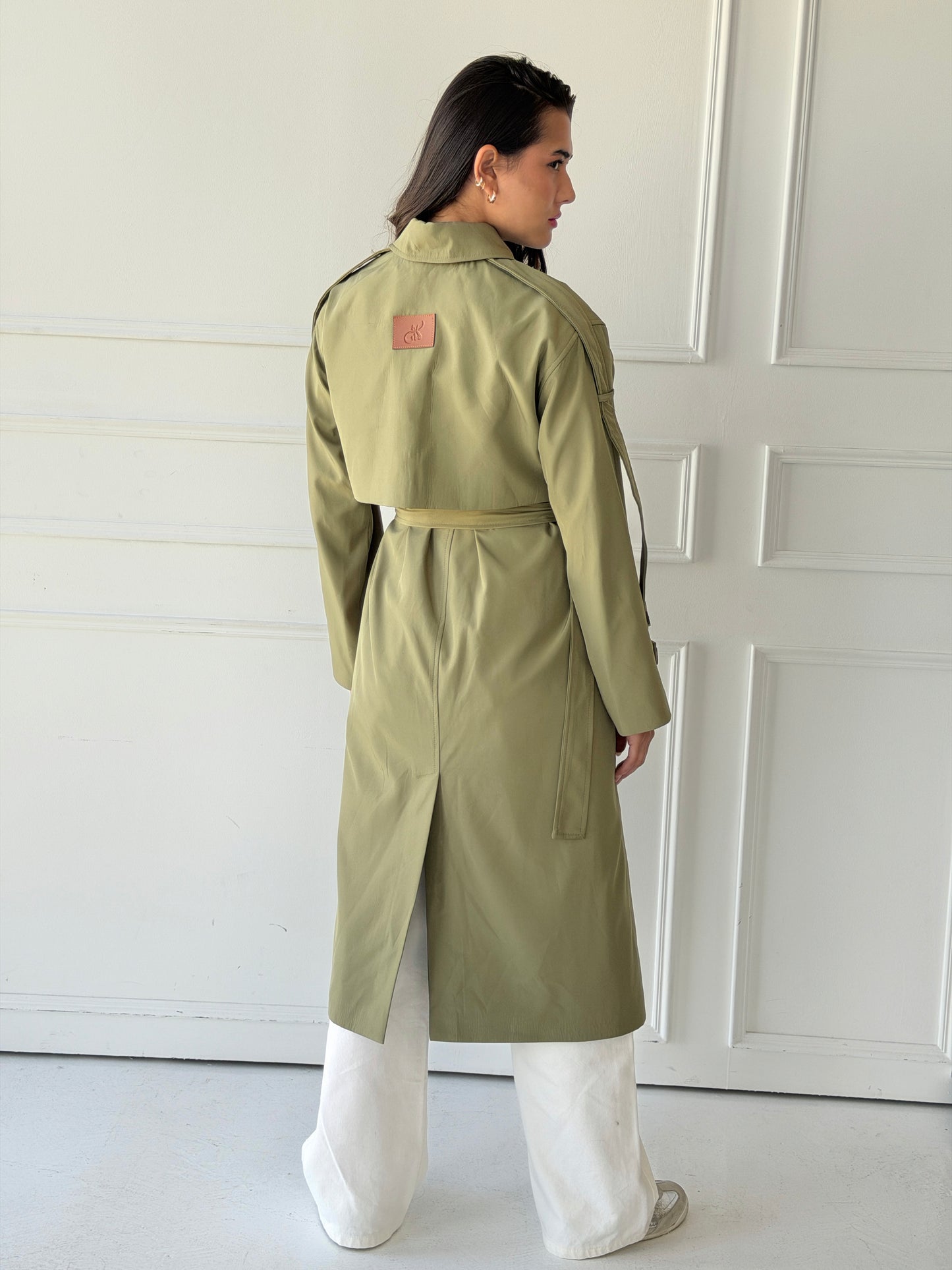 long trench coat- light olive
