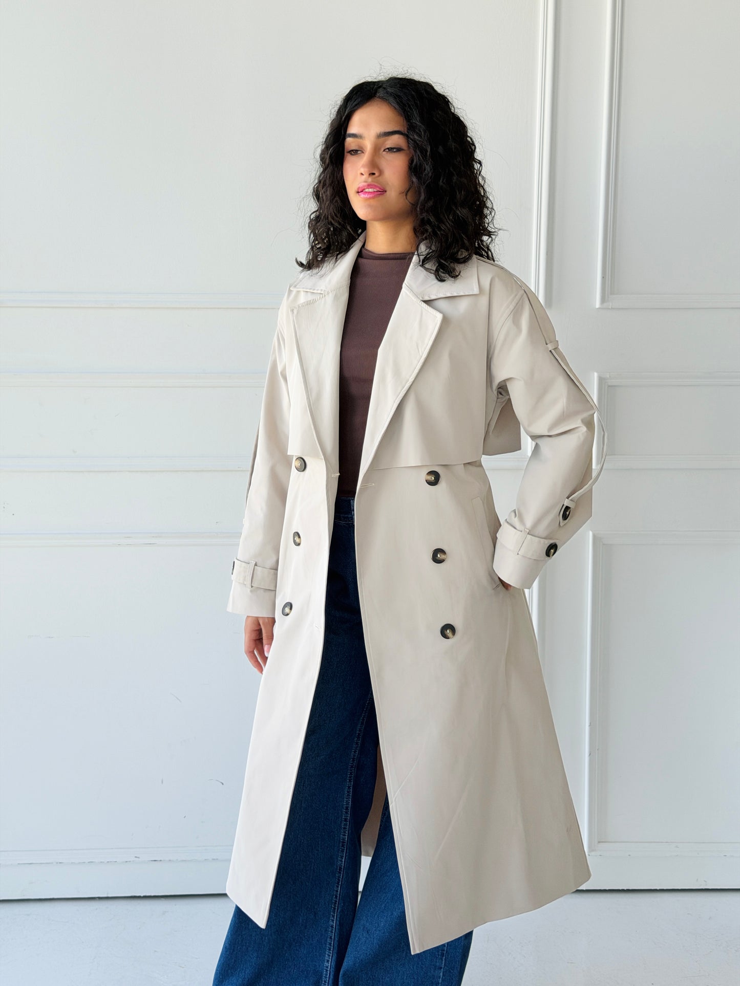 Long trench coat- creme