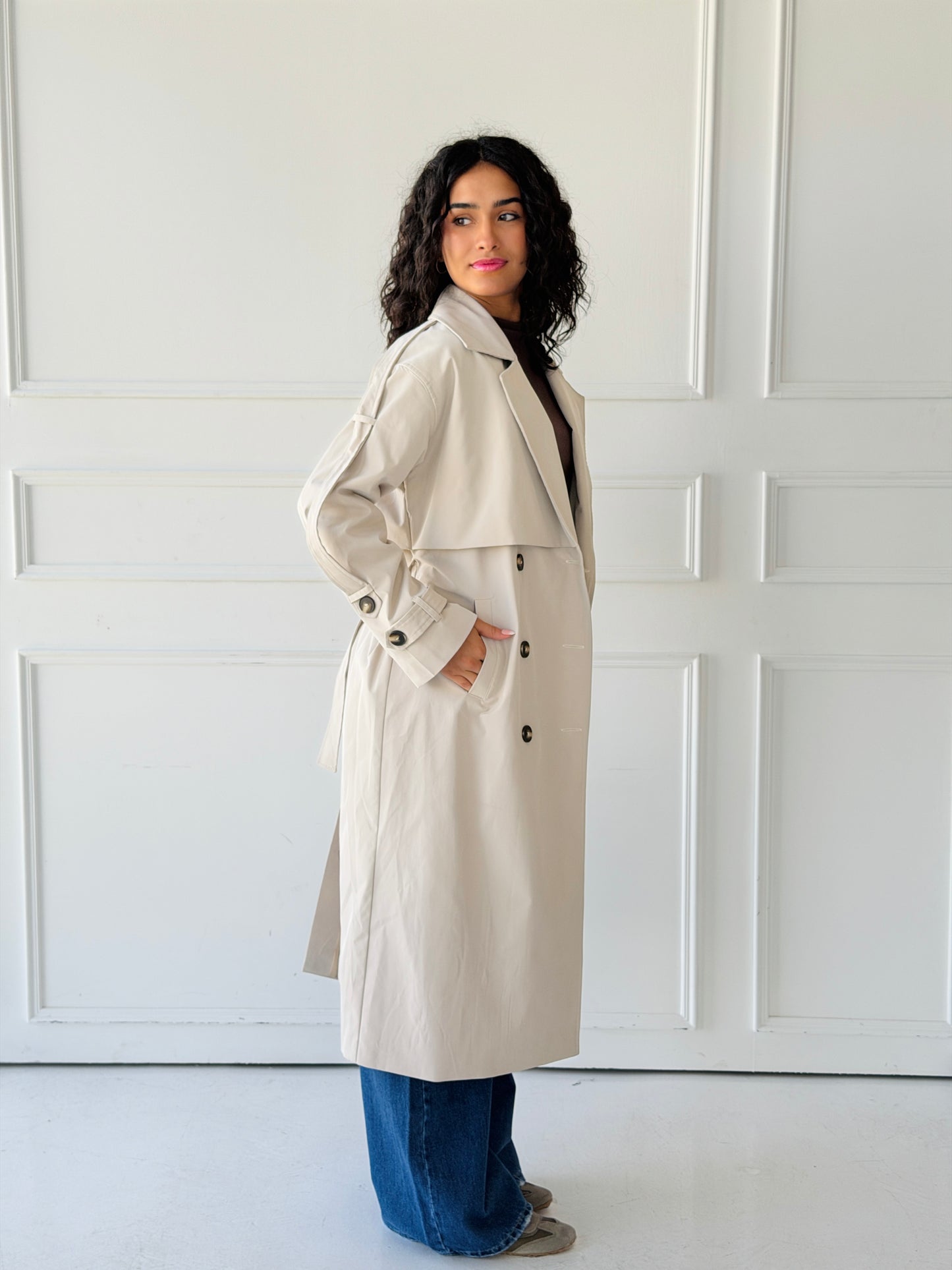 Long trench coat- creme