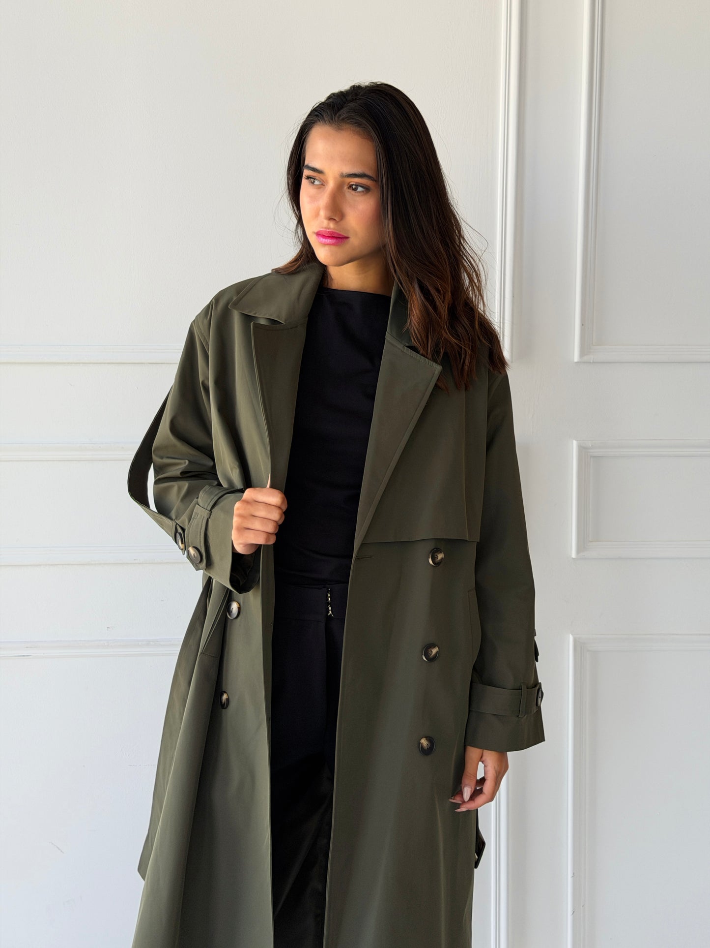 long trench coat- olive