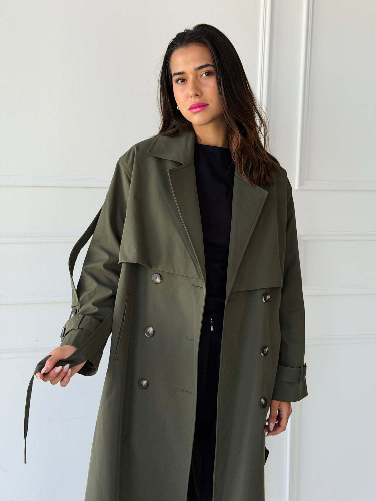 long trench coat- olive