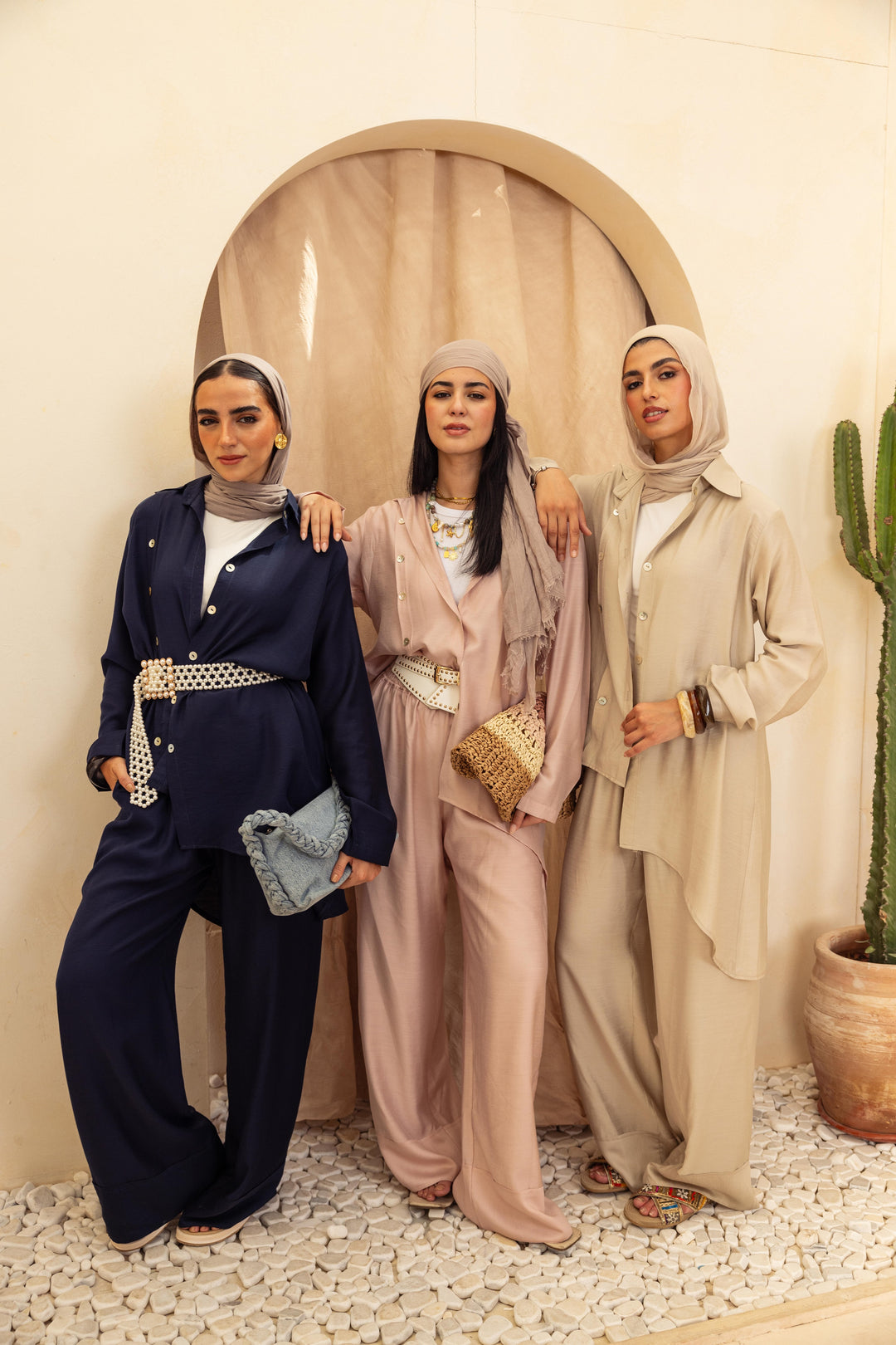 Two lines Set -Biege