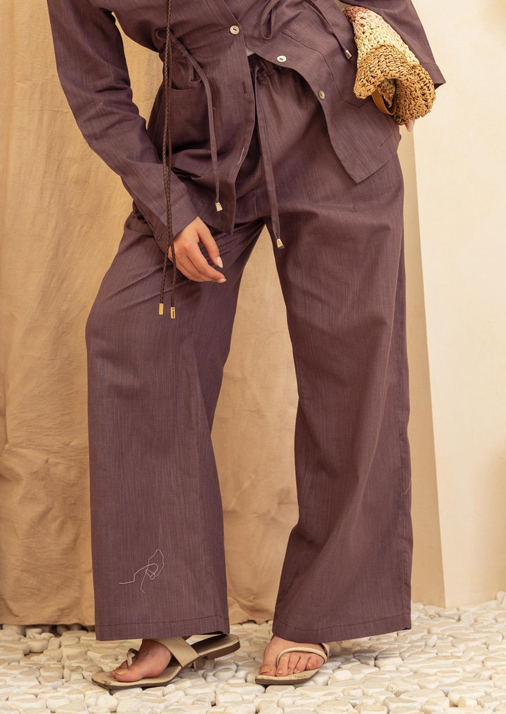 Linen Pocket Pants- purple