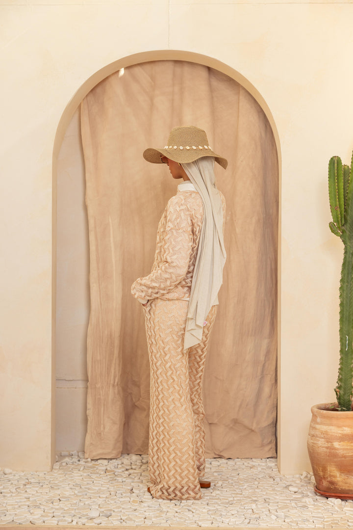 Knitted Rose pink Set