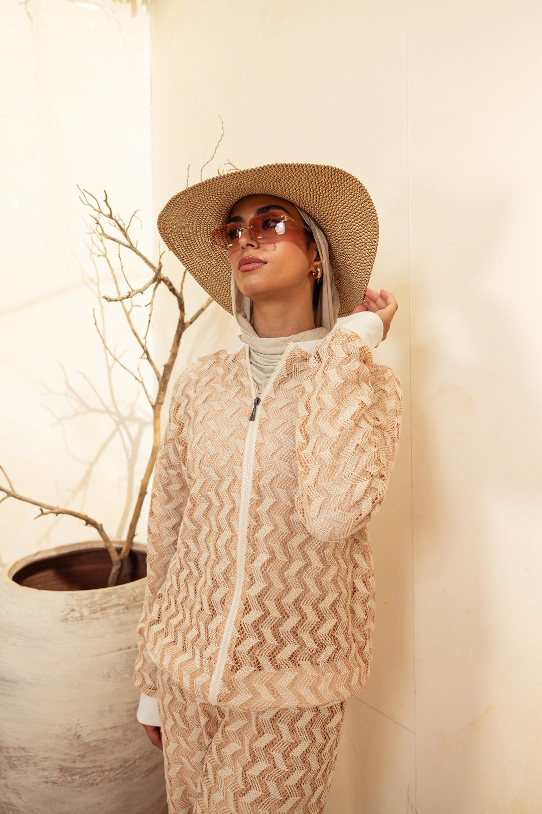 Knitted Rose pink Set