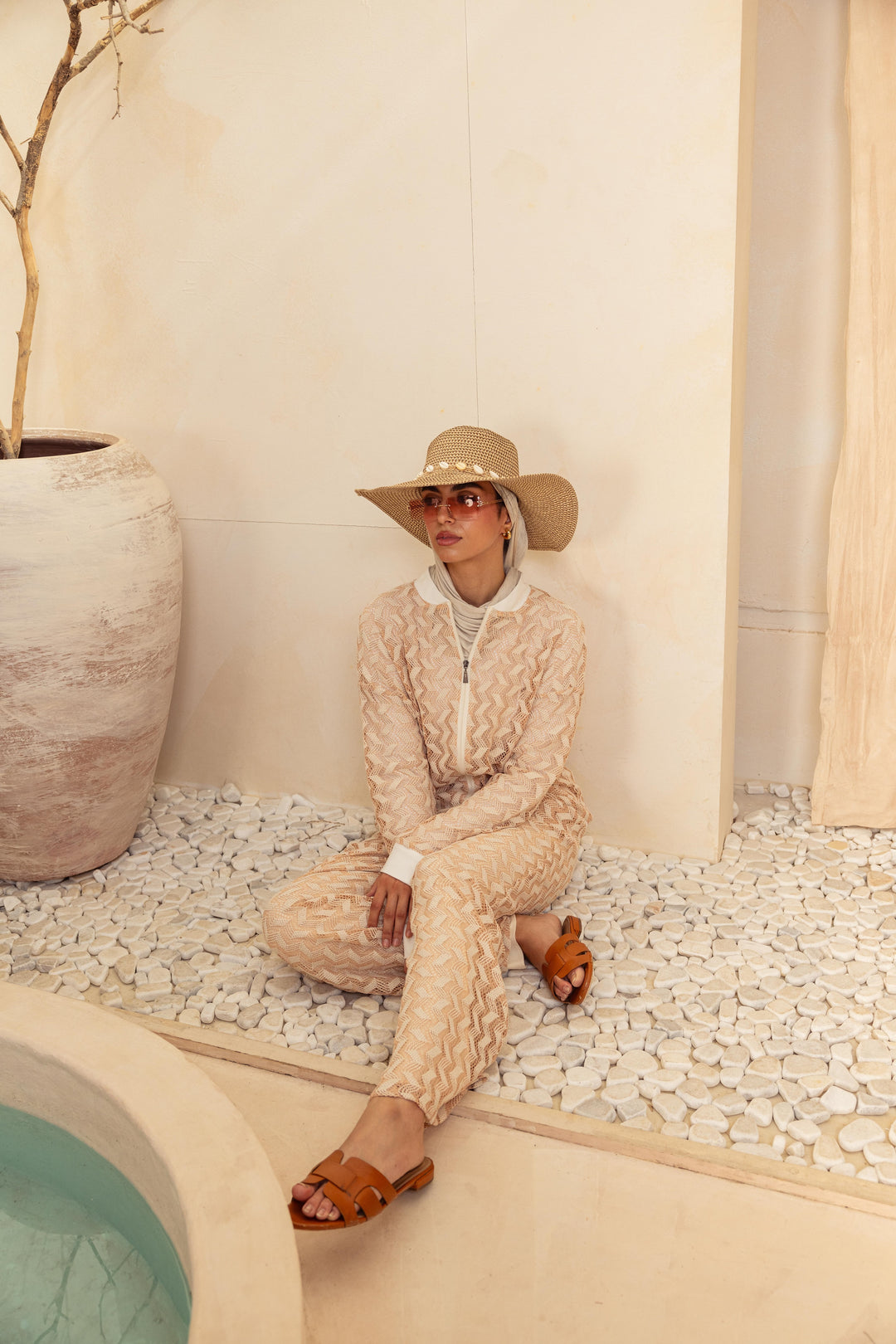 Knitted Rose pink Set