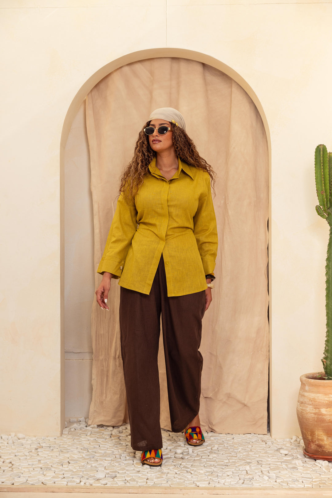 Linen Belt Shirt- Mustered