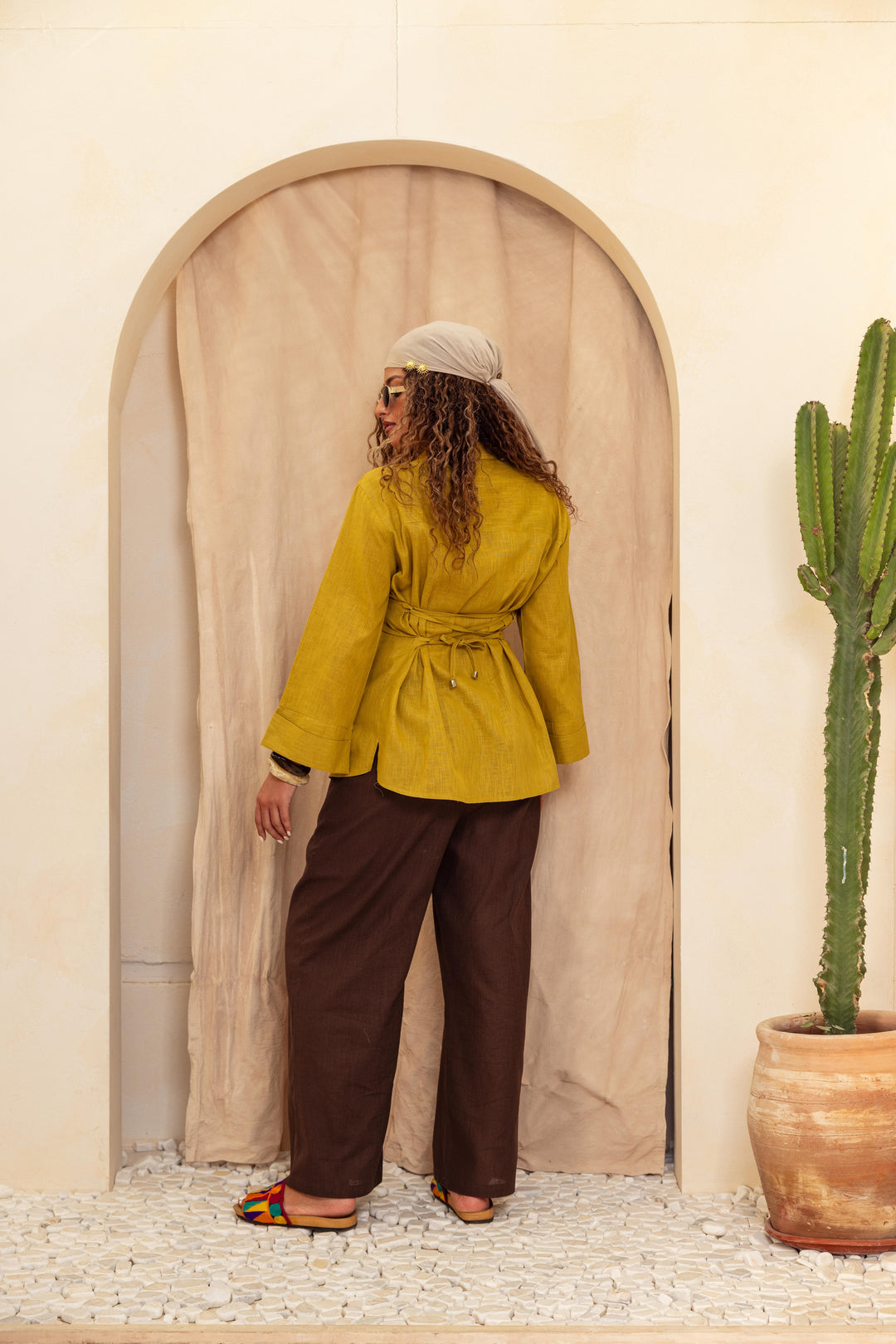 Linen Belt Shirt- Mustered