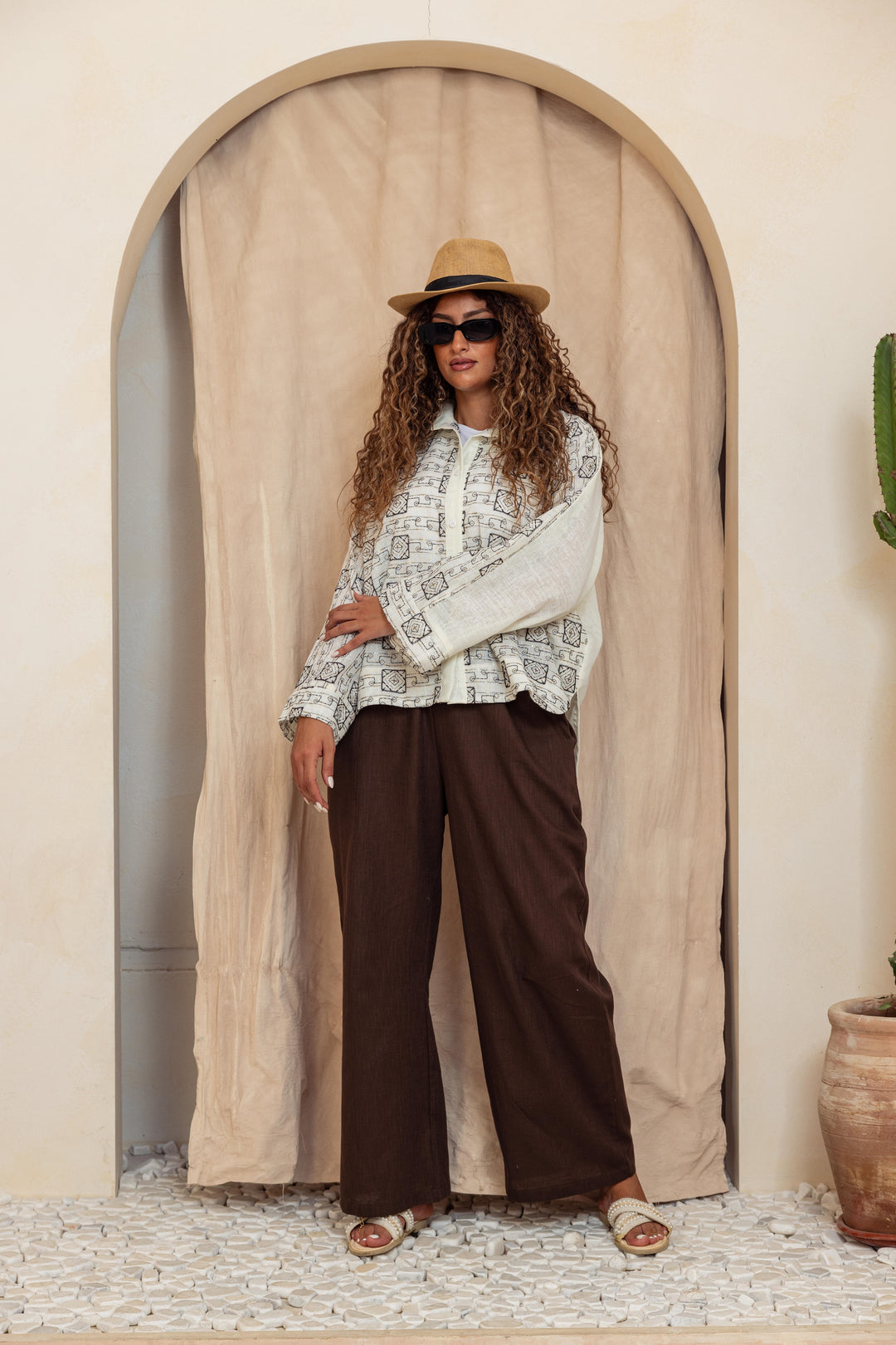 Embroidery white shirt