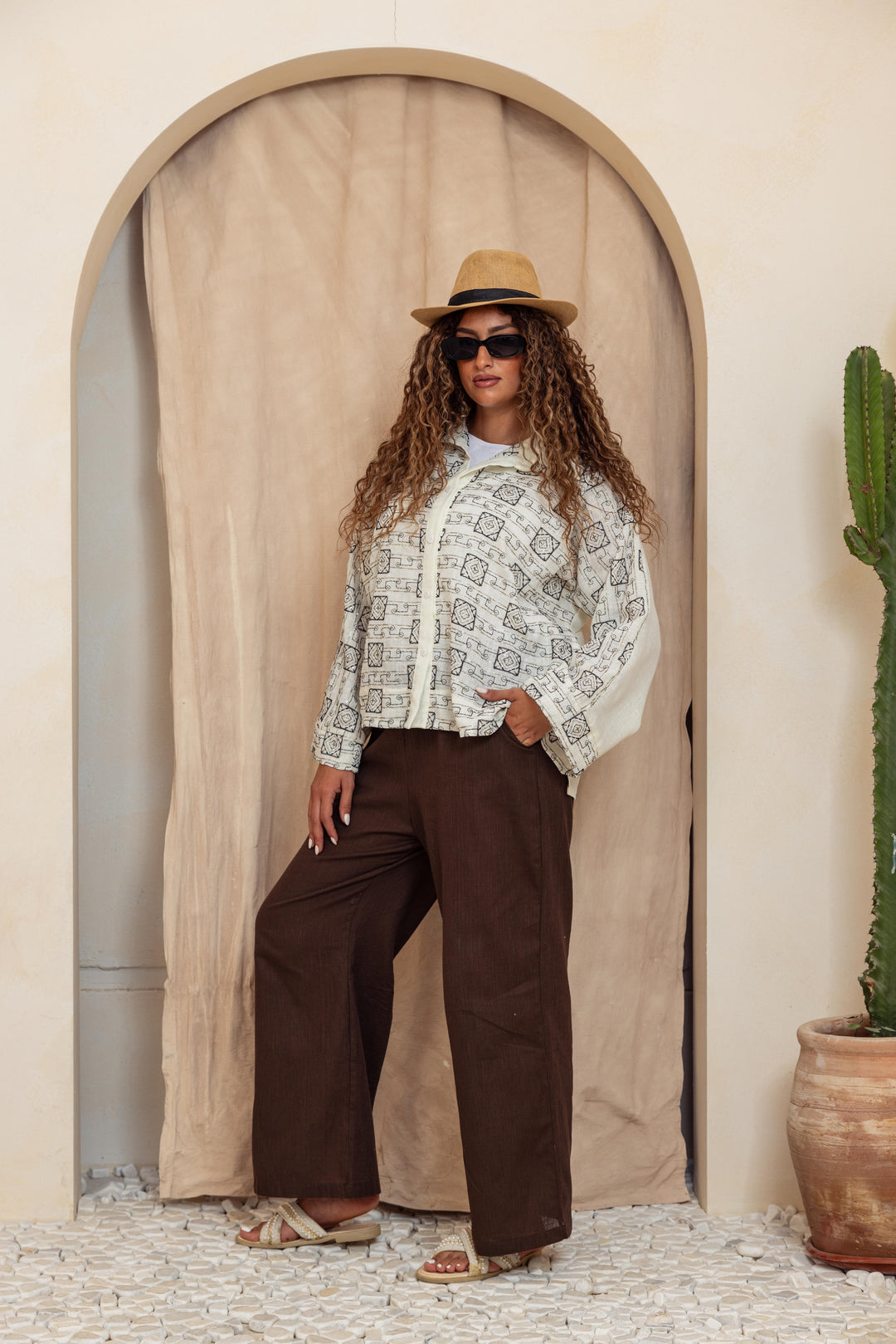 Embroidery white shirt