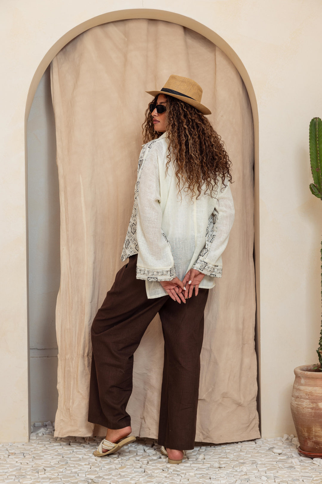 Embroidery white shirt