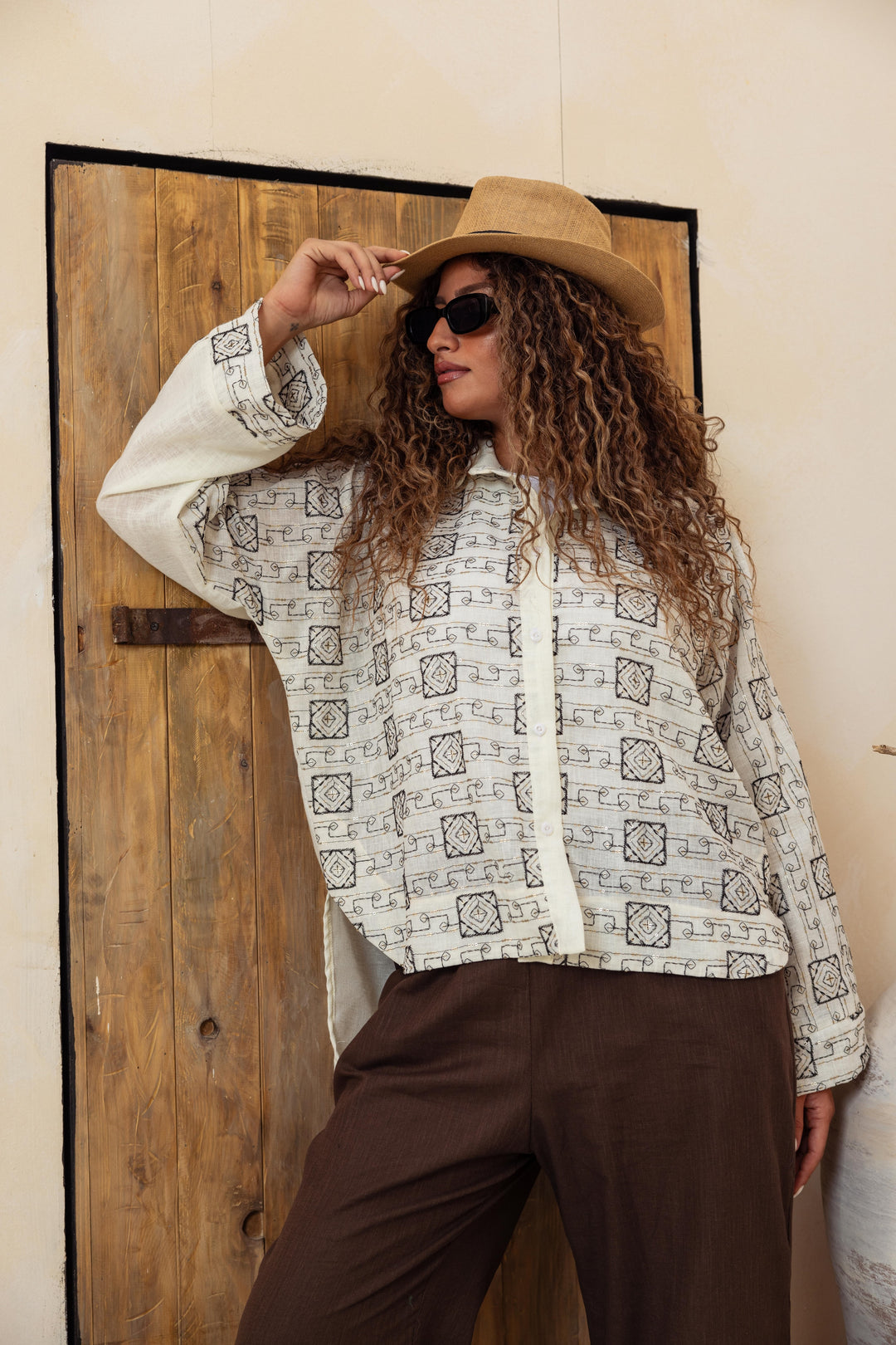 Embroidery white shirt