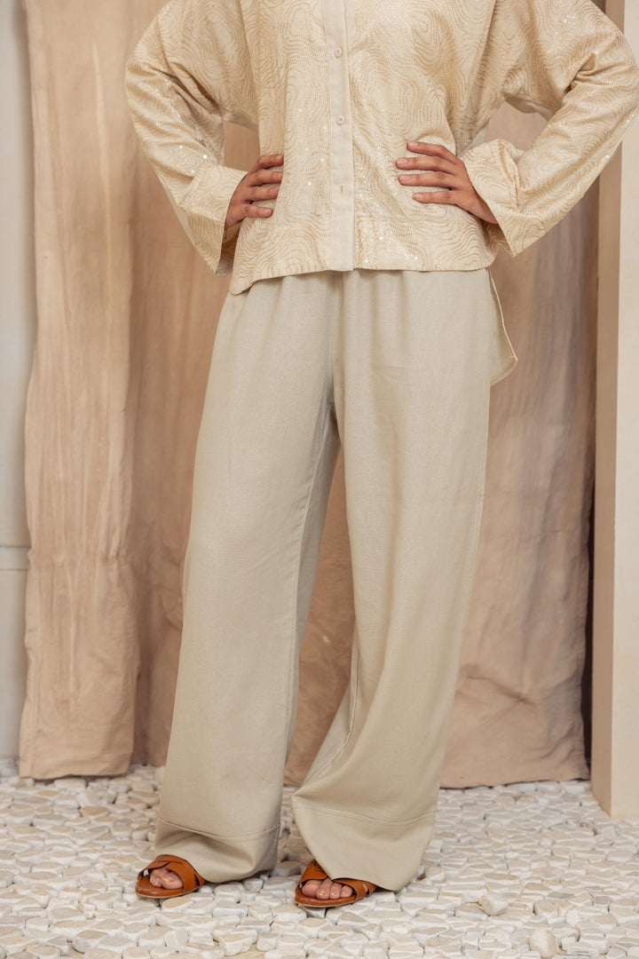 Pure Linen pants - Light Gray