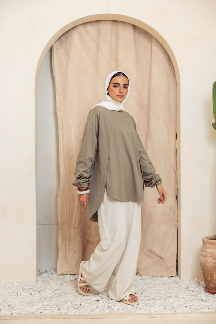 Basic Curved top - olive