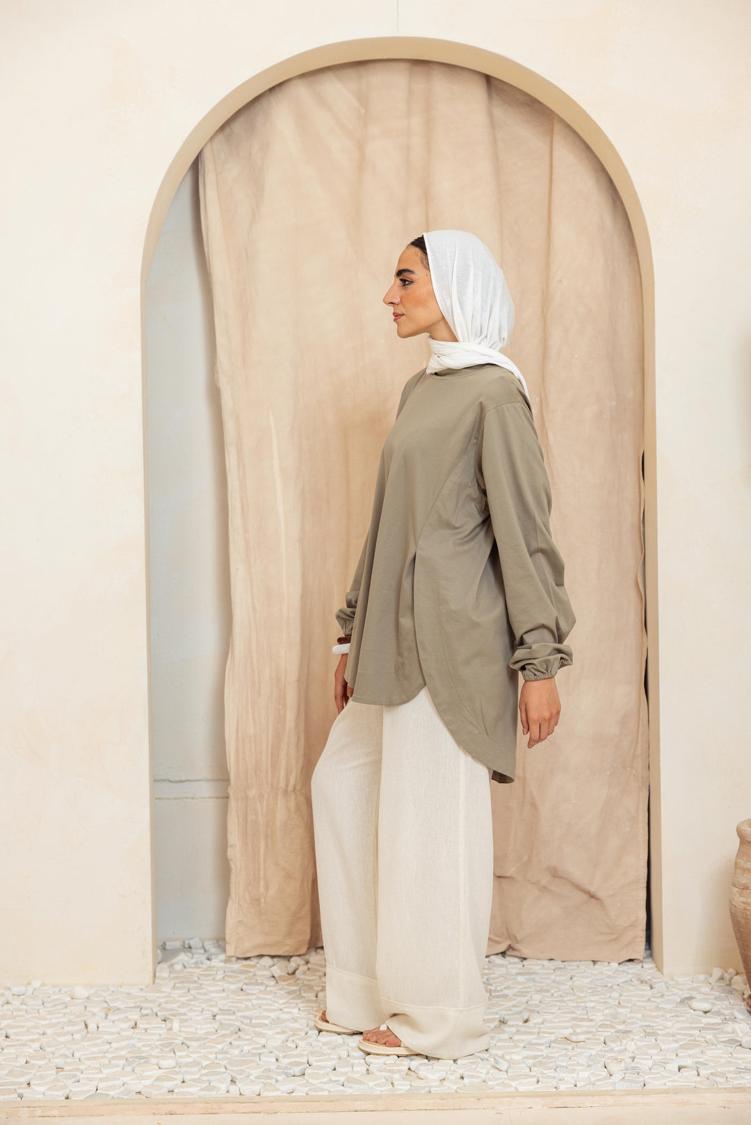 Basic Curved top - olive