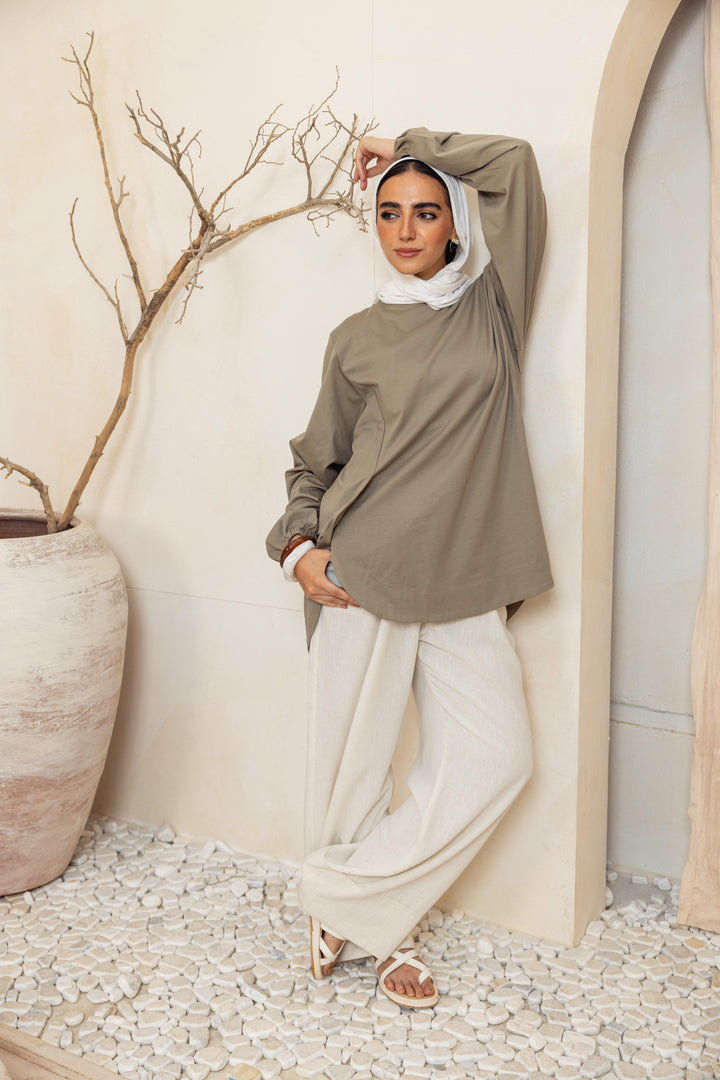 Basic Curved top - olive