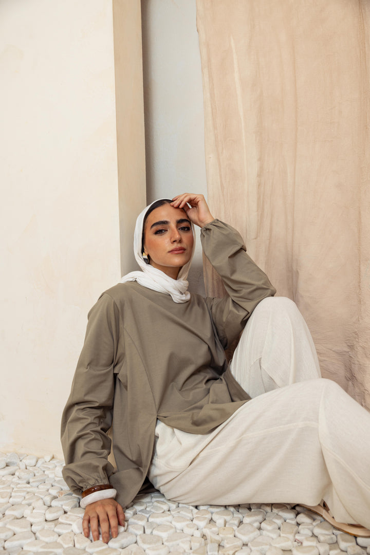 Basic Curved top - olive