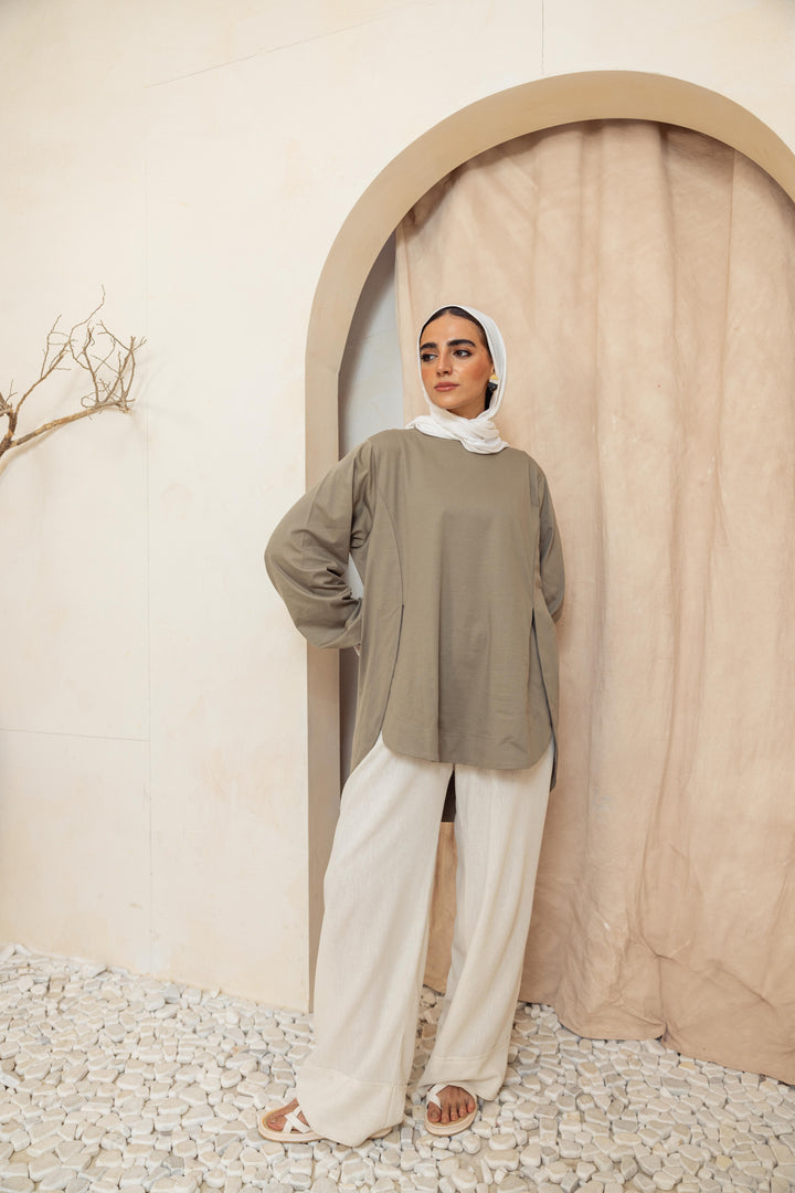 Basic Curved top - olive