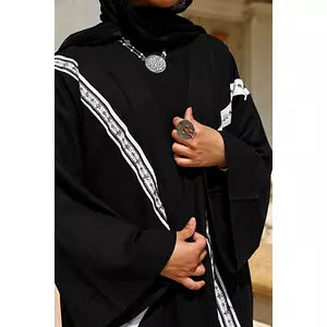 Black linen kaftan-110