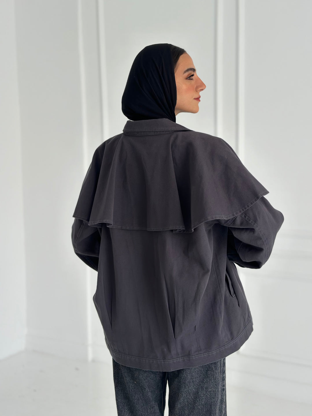 Flying denim jacket- Gray