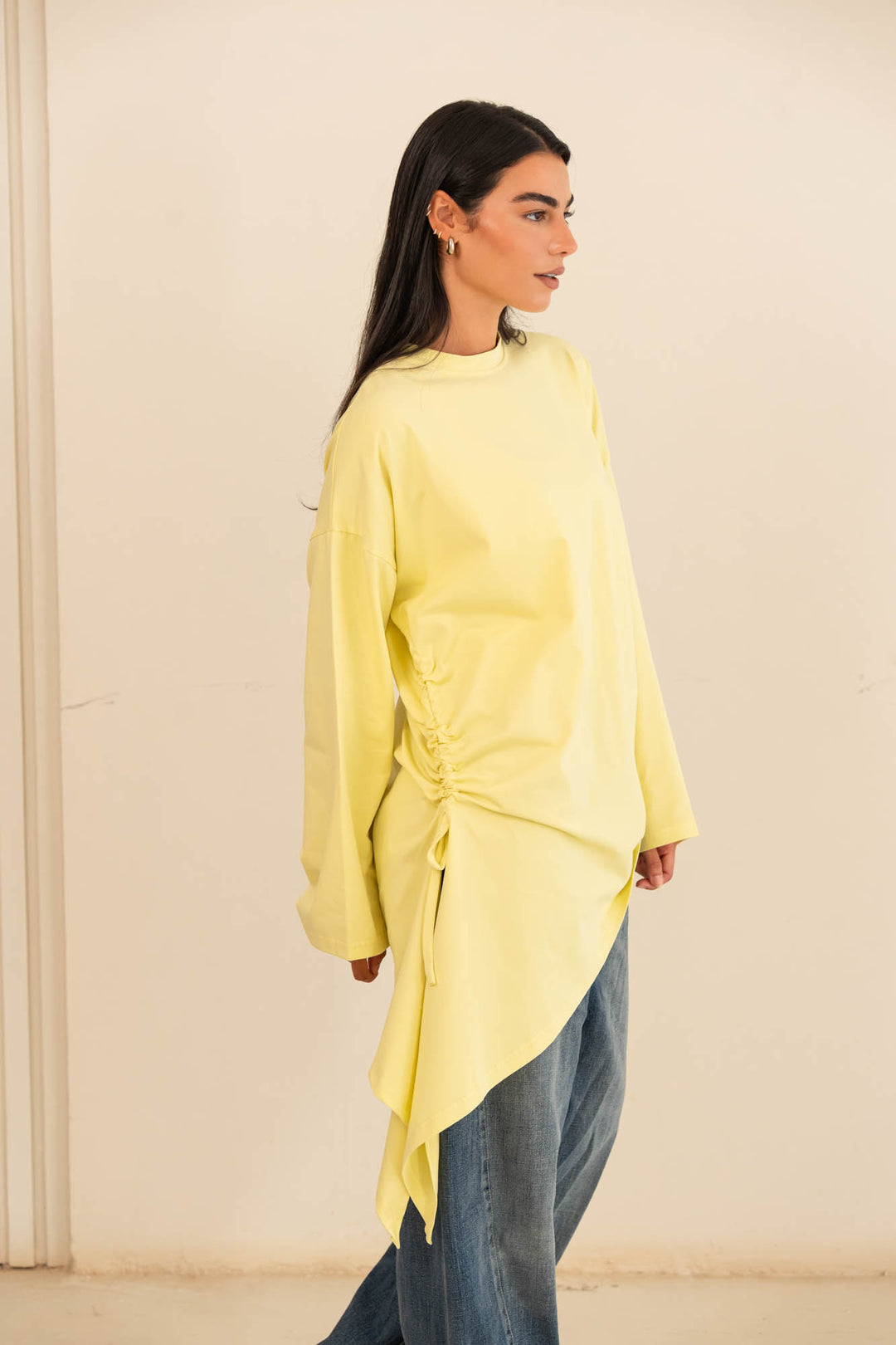 Tie cotton top- yellow