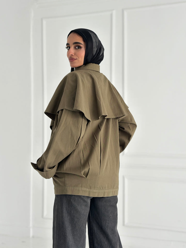 Flying denim jacket- olive