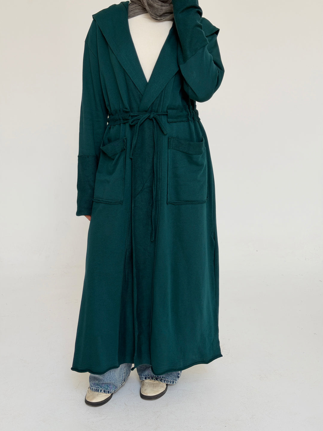 twisted kimono - teal blue