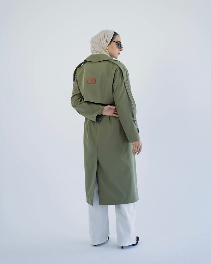 long trench coat- light olive