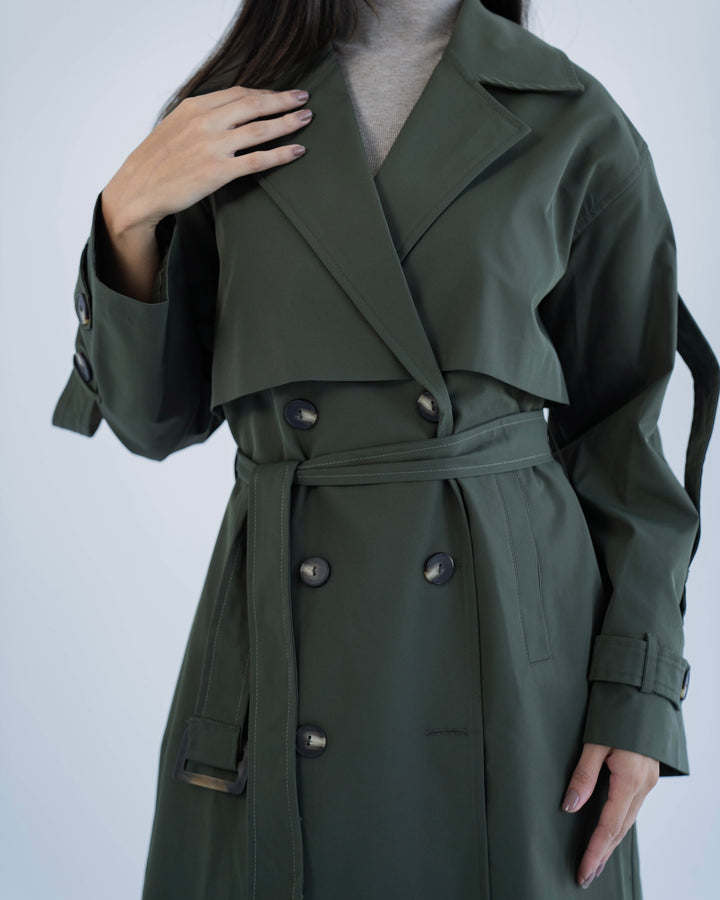 long trench coat- olive