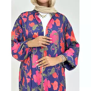 satin crepe shirt dark blue