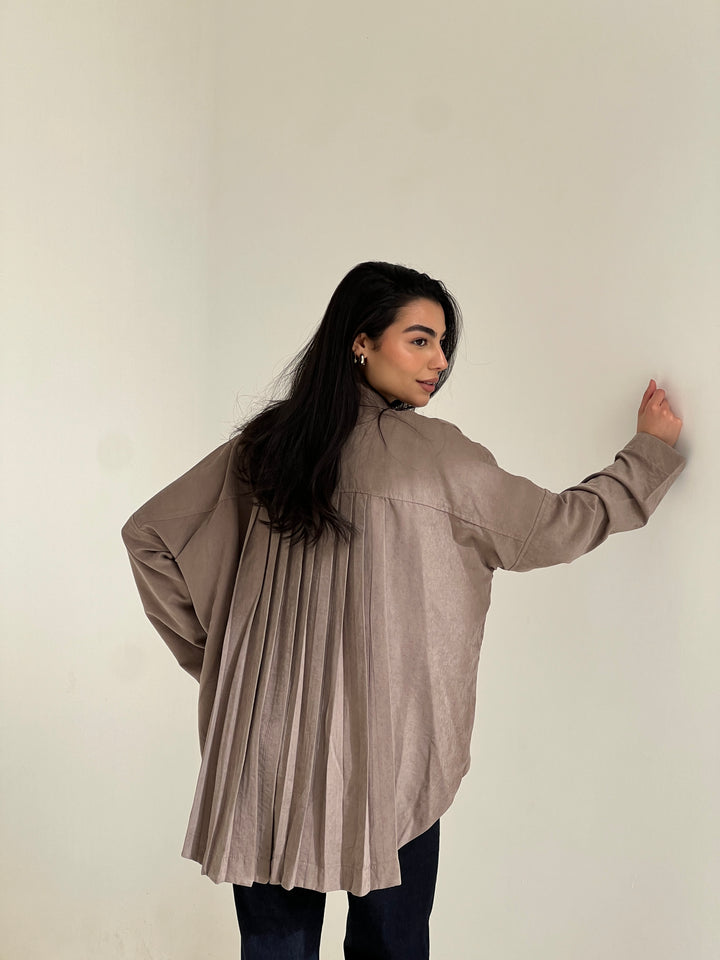 Sophia Pleated top- beige