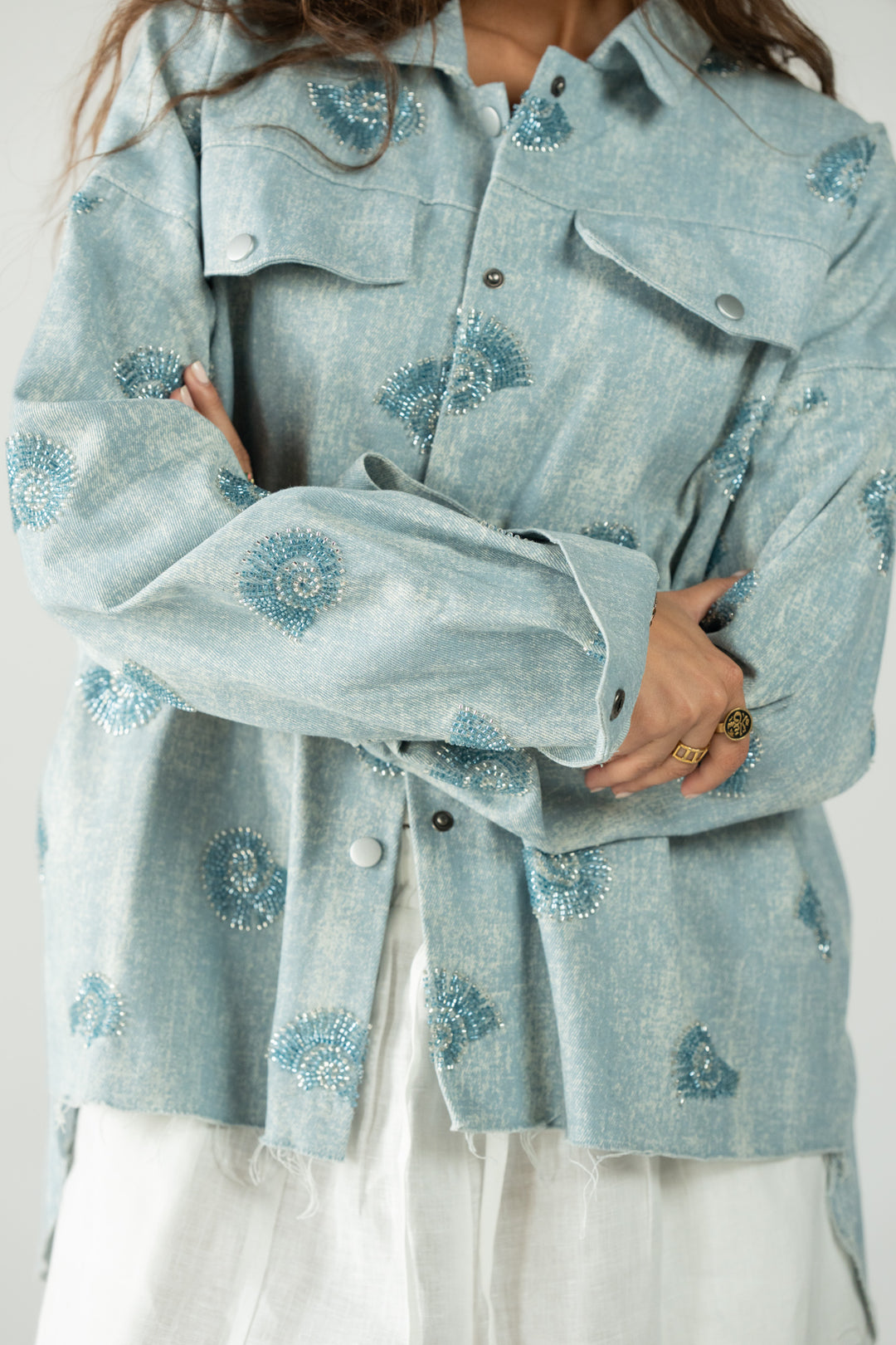 tonna jeans jacket- light blue