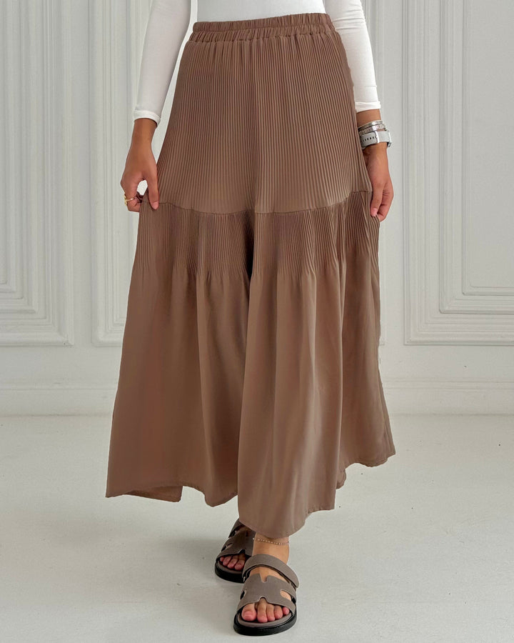 New Pillise skirt-Cafe