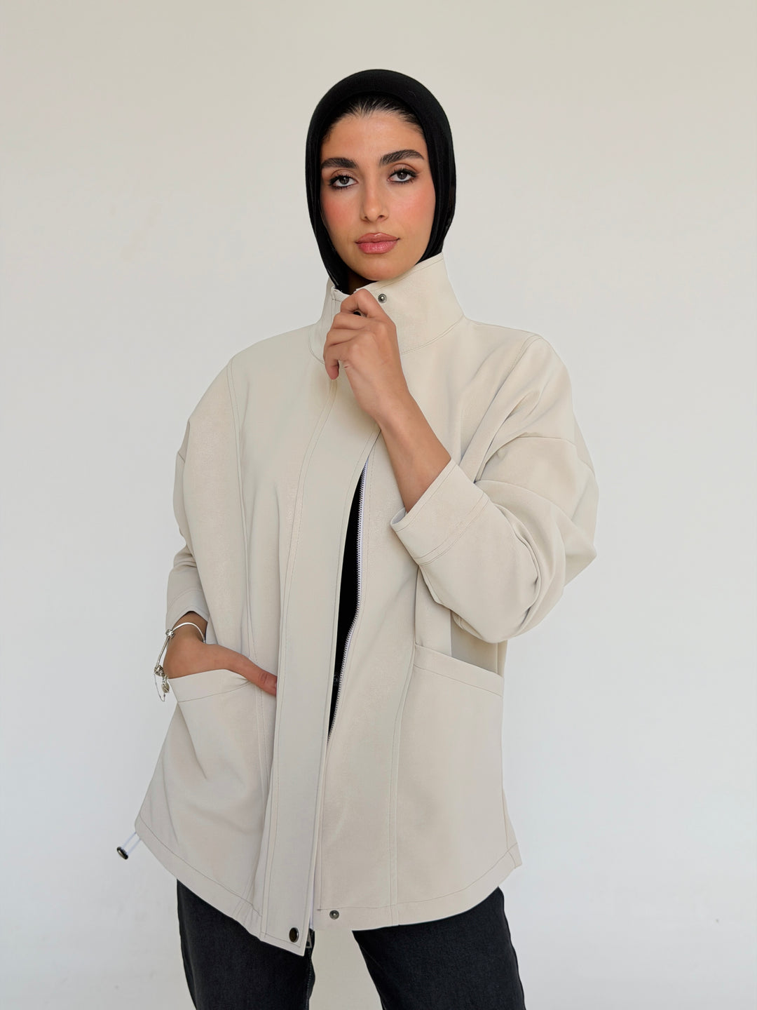 Leather jacket- offwhite