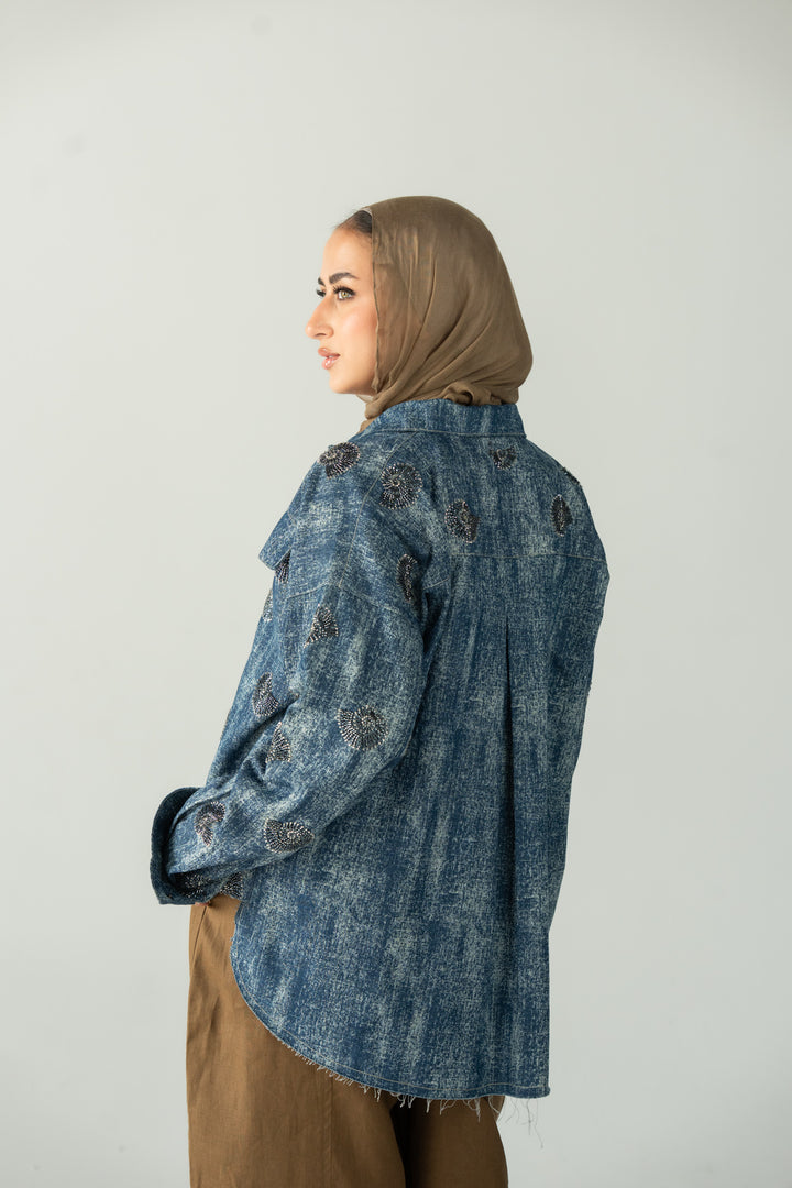 tonna jeans jacket- blue
