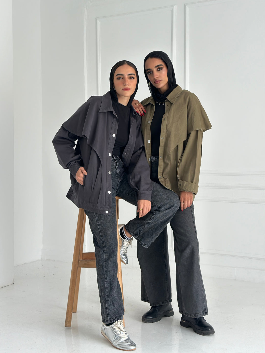 Flying denim jacket- Gray