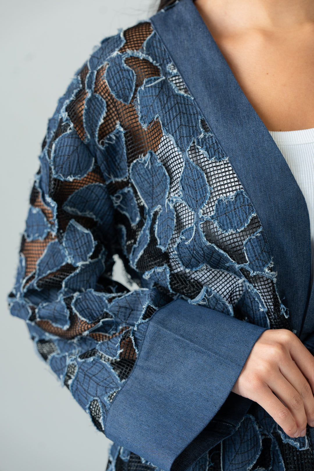 Leaves jeans kimono- blue