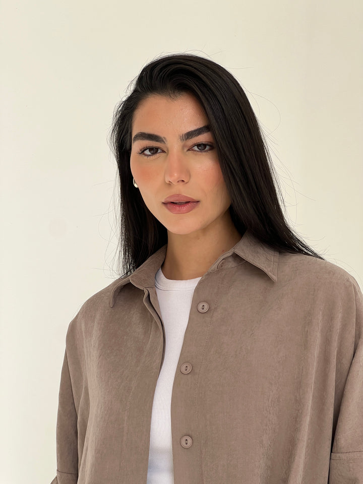 Sophia Pleated top- beige