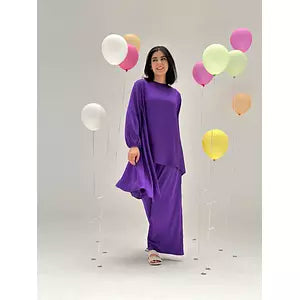 Crepe satin top (purple)