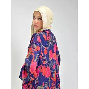 satin crepe shirt dark blue